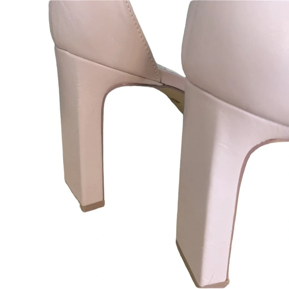 Vince Camuto Bendiva Nude Leather Ankle Strap Block Heels Size‎ 10